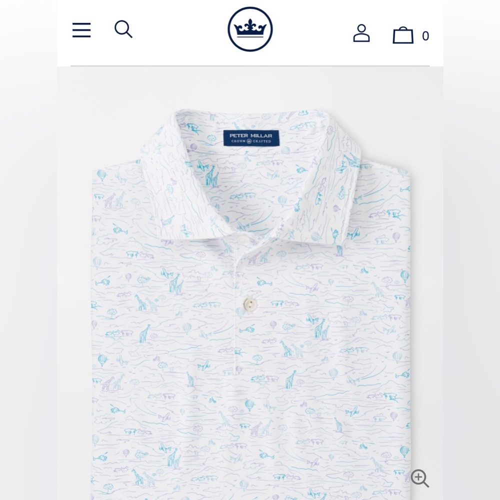 New Men’s Peter Millar Crown Crafted Safari Flyover Performance Jersey Polo XXL